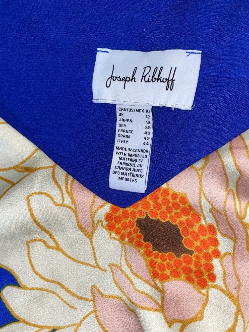 NWT $215 Sapphire Blue Gauze & Guipure Laser Cut Lace Dress JOSEPH RIBKOFF S 8 - Picture 8 of 9